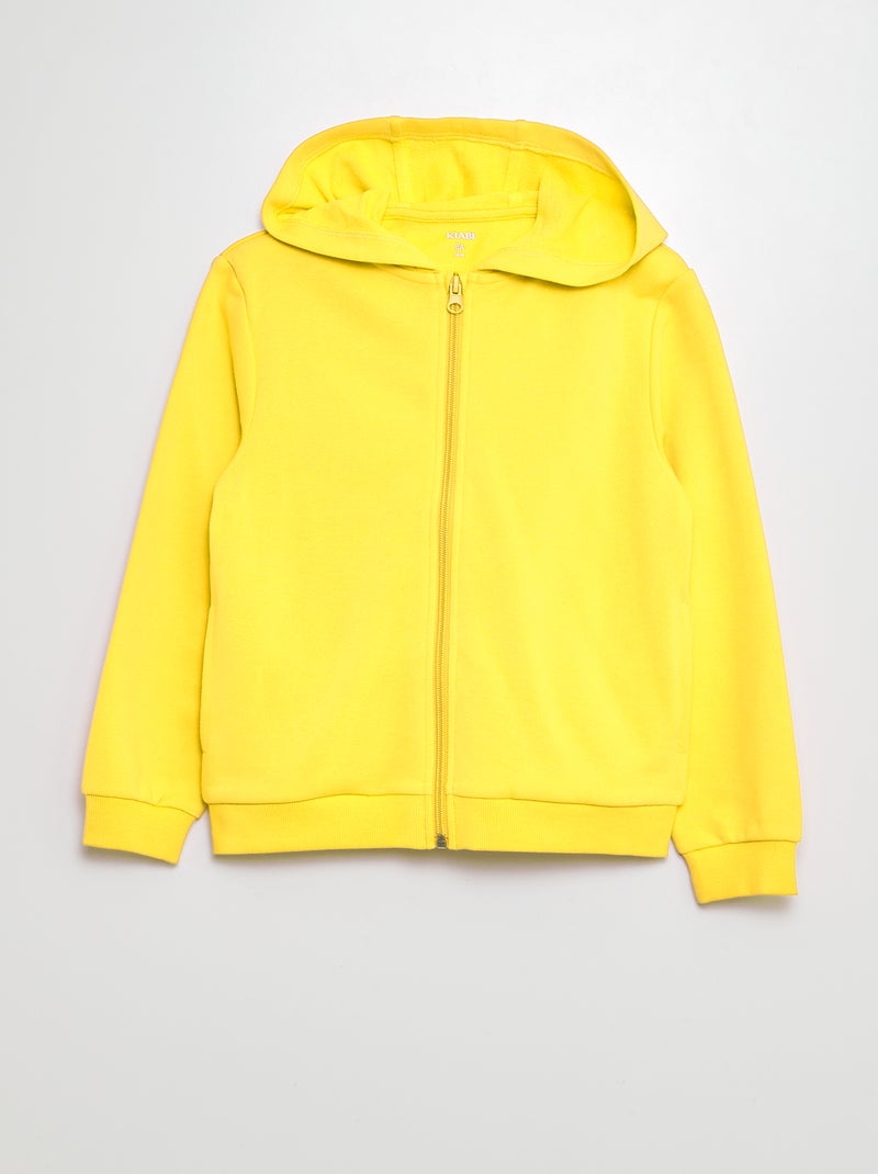 Sudadera de chándal con capucha y cremallera amarillo - Kiabi