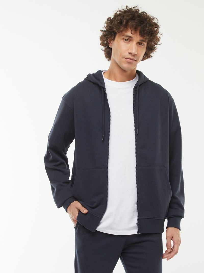 Sudadera de chándal con capucha y cremallera Azul - Kiabi