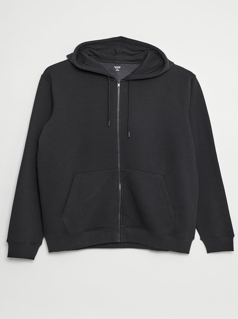 Sudadera de chándal con capucha y cremallera negro - Kiabi