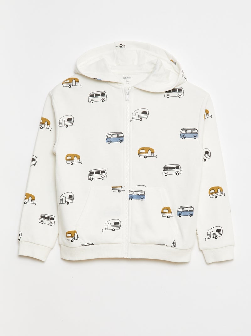 Sudadera de chándal con capucha y estampado Blanco - Kiabi