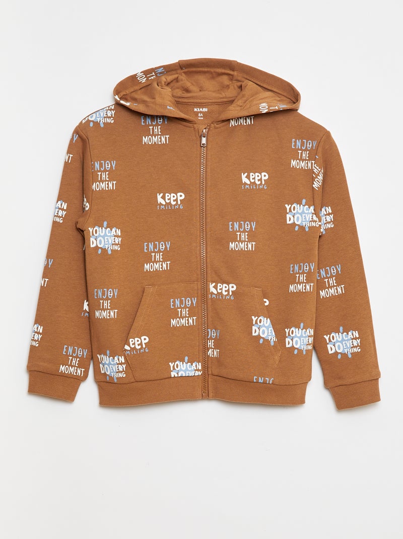 Sudadera de chándal con capucha y estampado Marron - Kiabi