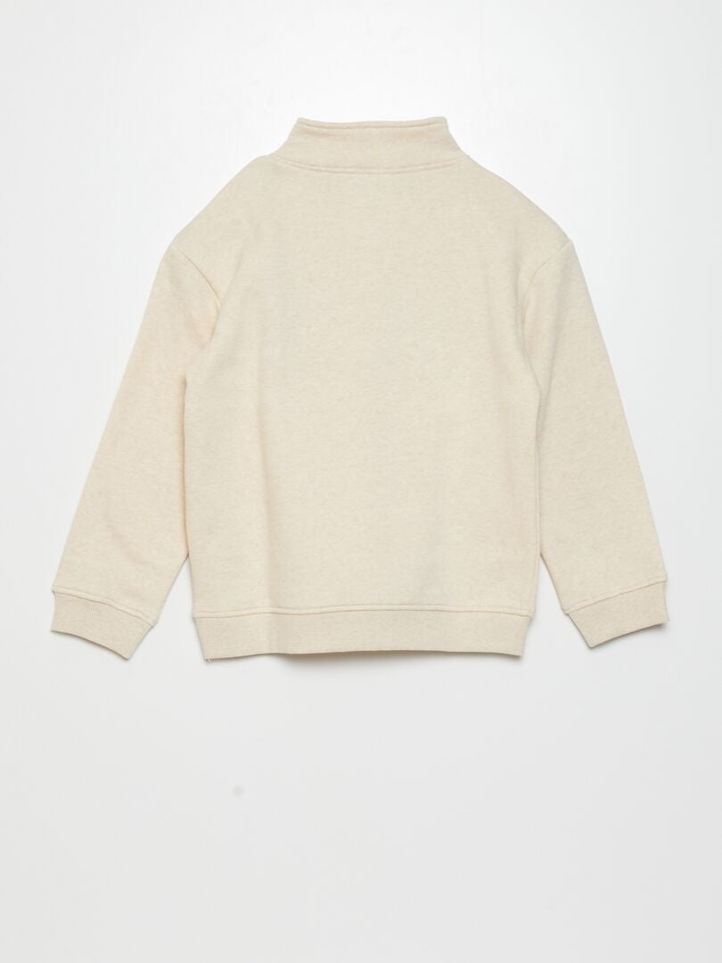 Sudadera de chándal con cremallera en el cuello BEIGE - Kiabi