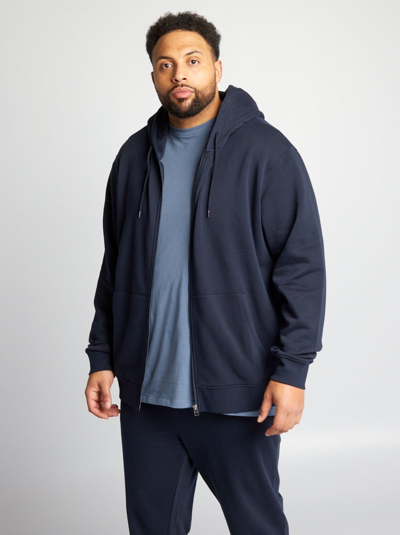 Sudadera de chándal con cremallera y capucha AZUL - Kiabi