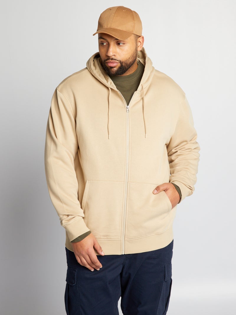 Sudadera de chándal con cremallera y capucha BEIGE - Kiabi