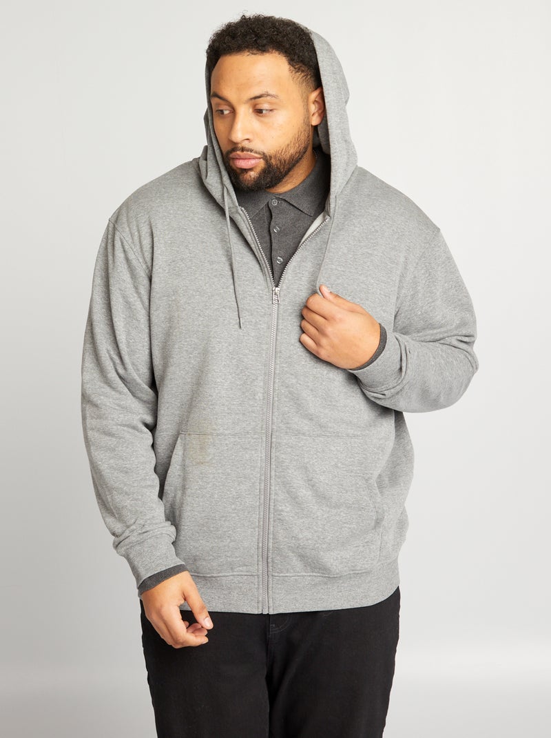 Sudadera de chándal con cremallera y capucha GRIS - Kiabi