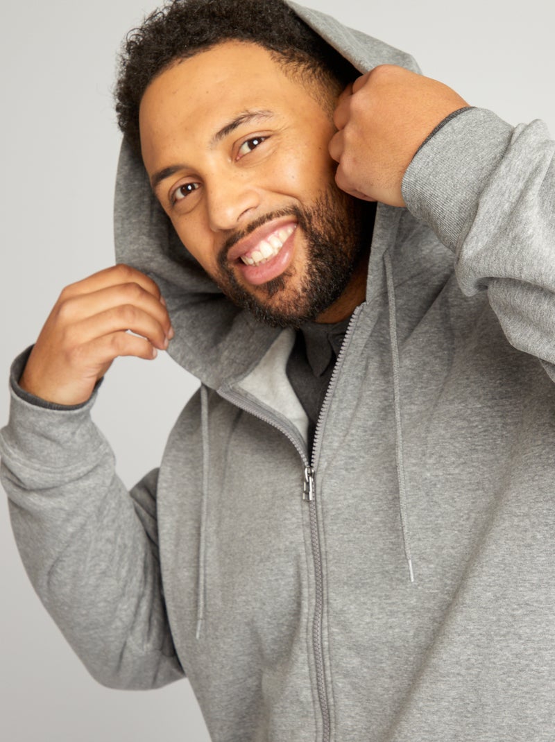 Sudadera de chándal con cremallera y capucha GRIS - Kiabi