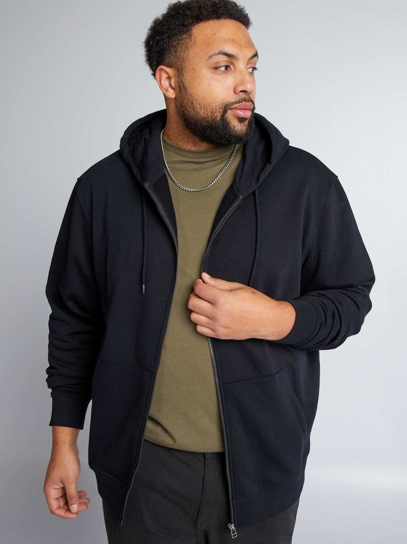 Sudadera de chándal con cremallera y capucha negro - Kiabi