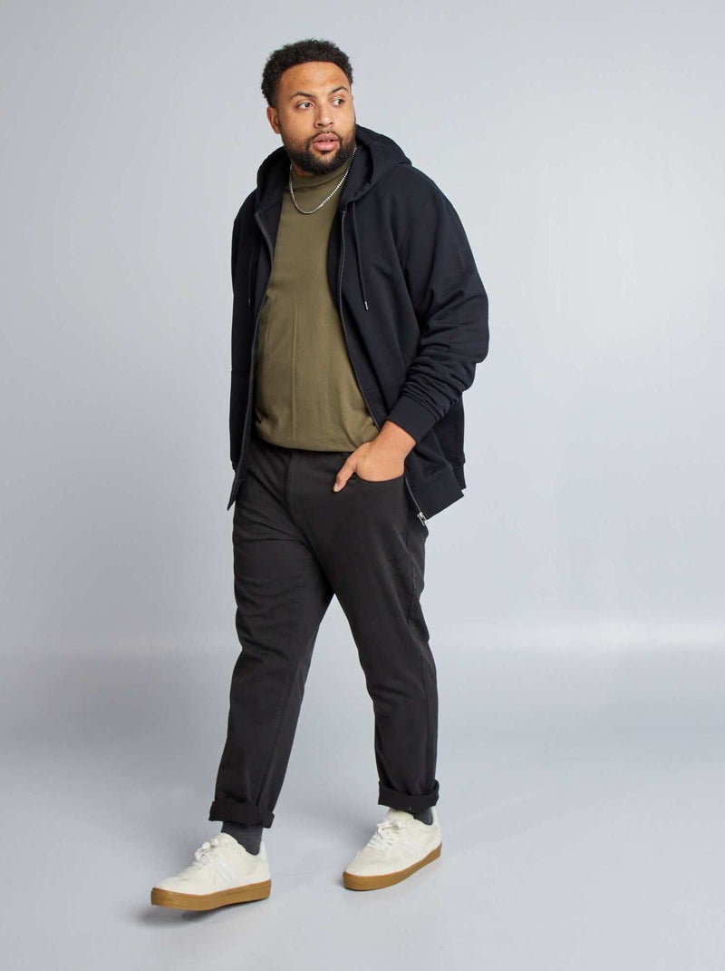 Sudadera de chándal con cremallera y capucha negro - Kiabi