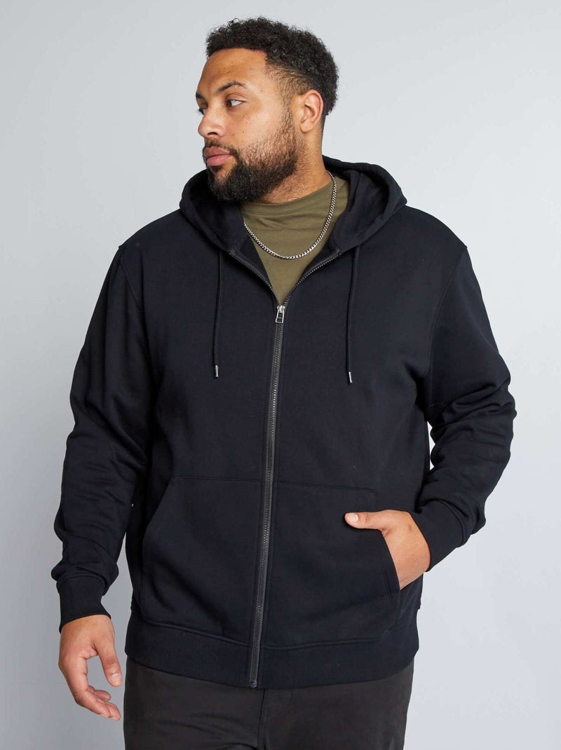 Sudadera de chándal con cremallera y capucha negro - Kiabi