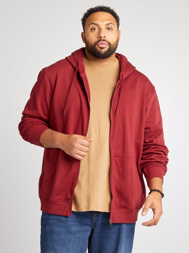 Sudadera de chándal con cremallera y capucha ROJO - Kiabi
