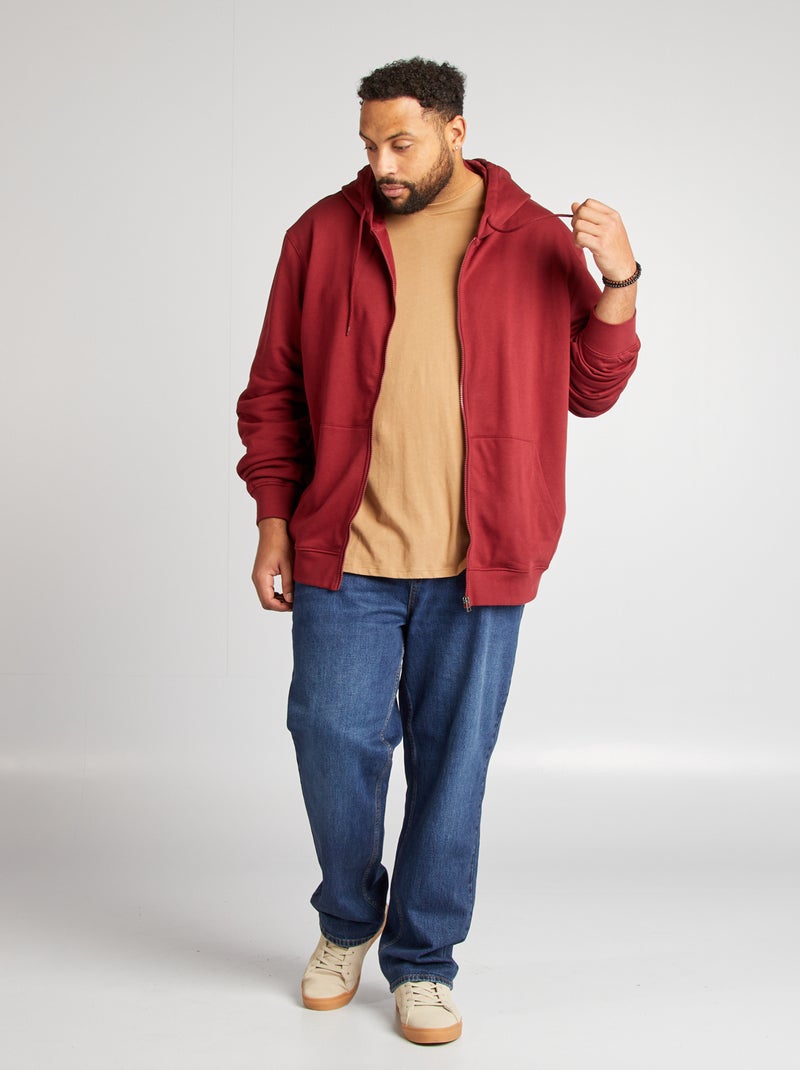 Sudadera de chándal con cremallera y capucha ROJO - Kiabi