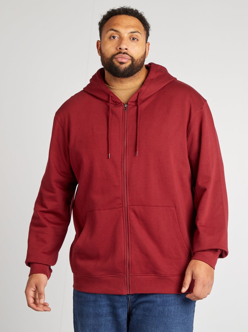 Sudadera de chándal con cremallera y capucha ROJO - Kiabi