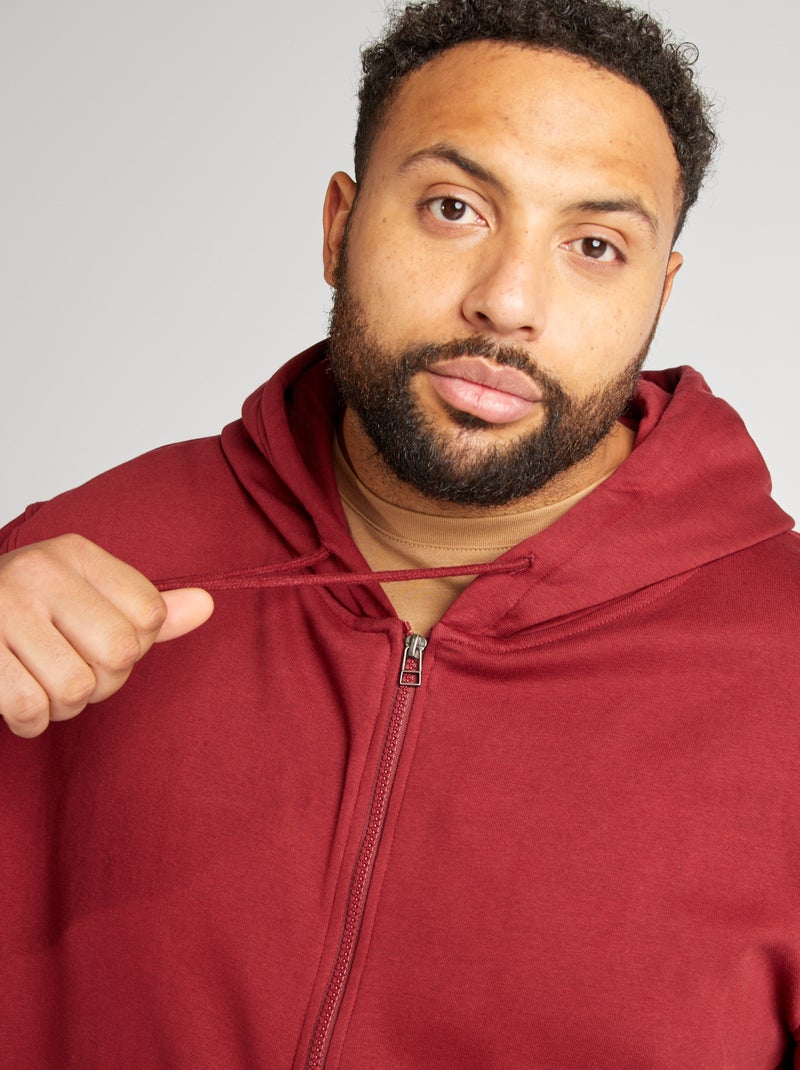 Sudadera de chándal con cremallera y capucha ROJO - Kiabi