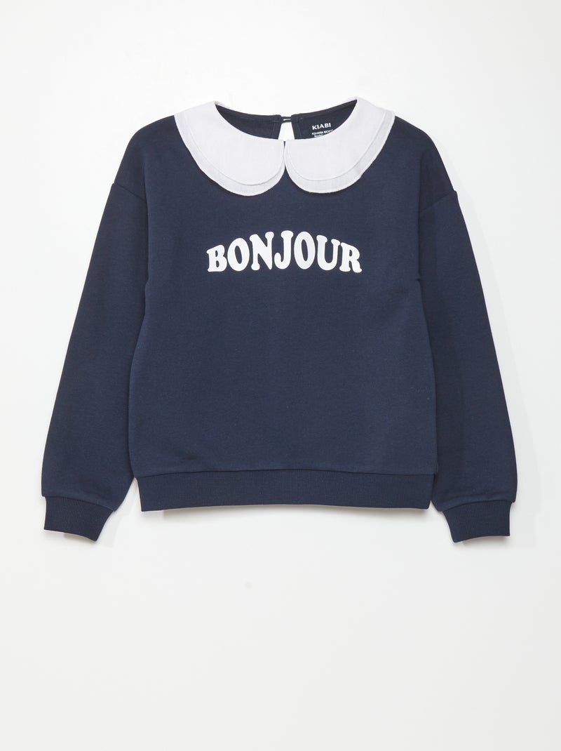 Sudadera de chándal con cuello bebé AZUL - Kiabi