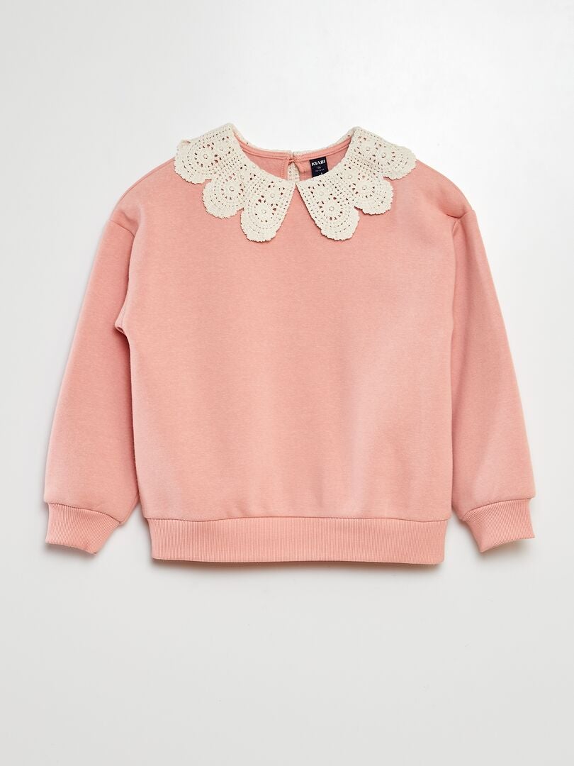 Sudadera de chándal con cuello bebé ROSA - Kiabi