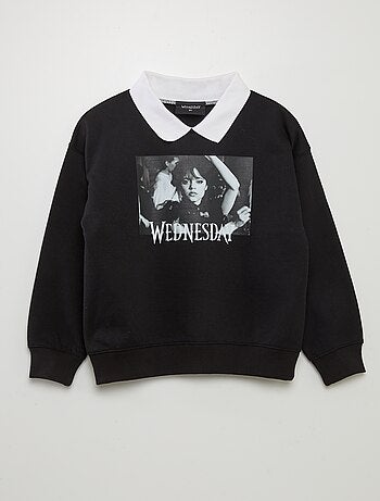 Sudadera de chándal con cuello de polo 'Wednesday'