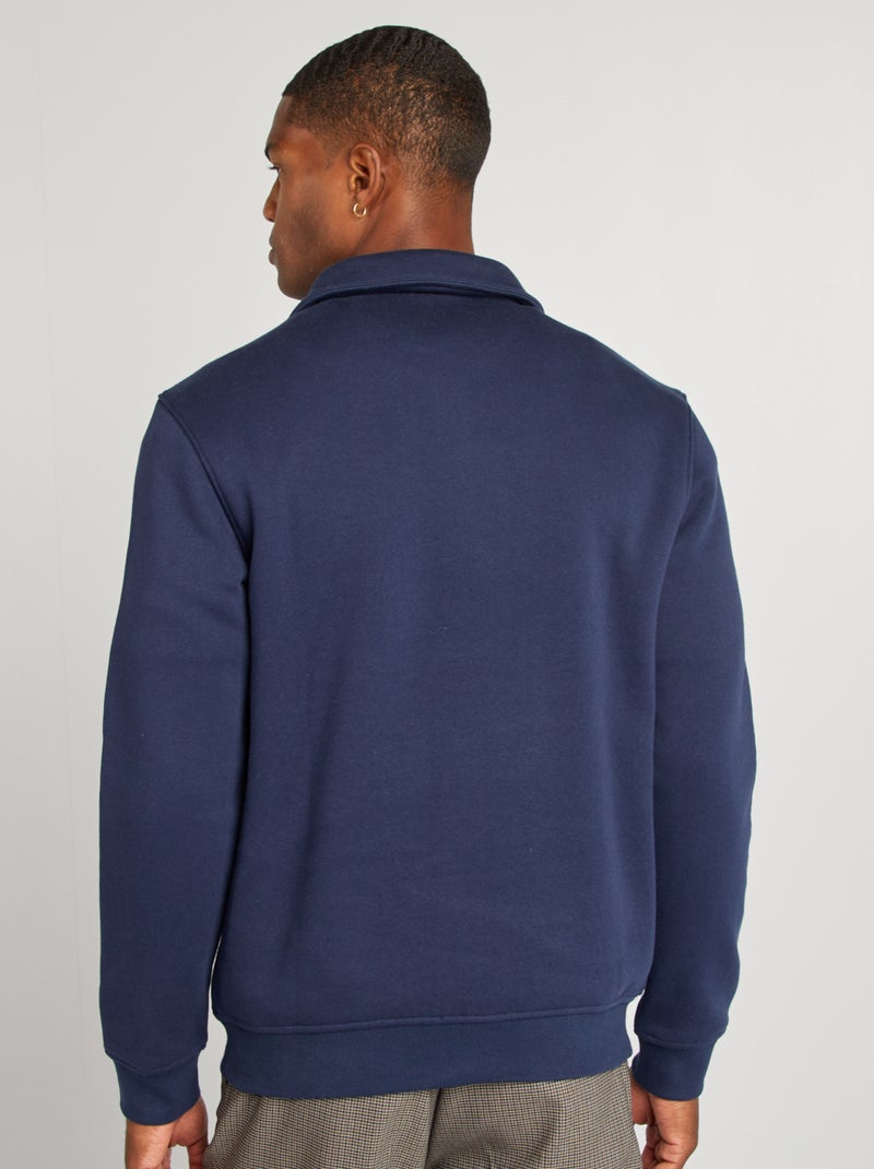 Sudadera de chándal con cuello polo AZUL - Kiabi