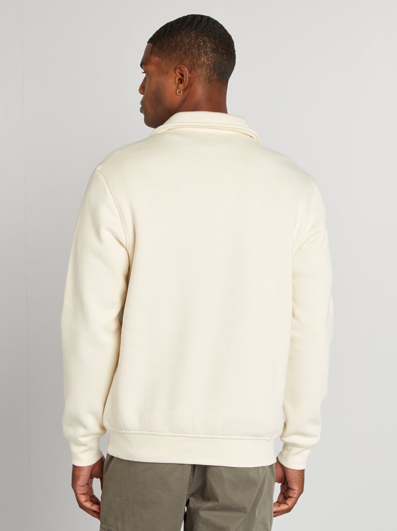 Sudadera de chándal con cuello polo BLANCO - Kiabi