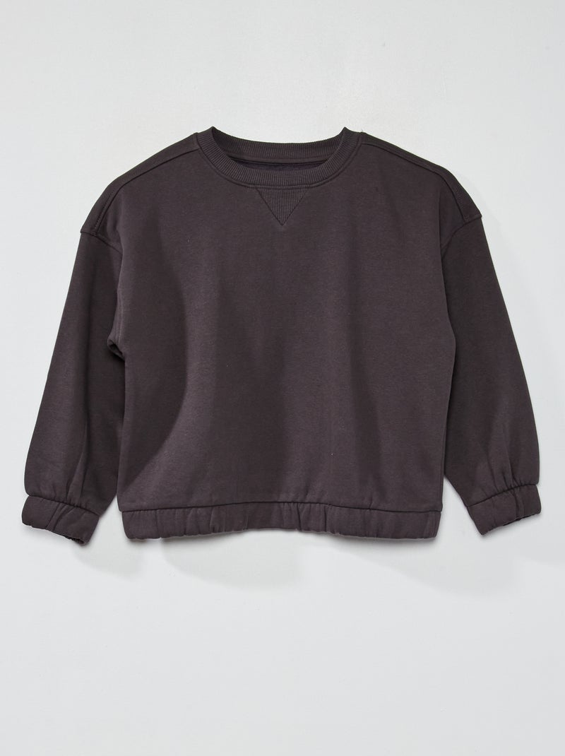 Sudadera de chándal con cuello redondo  - Unisex gris oscuro - Kiabi