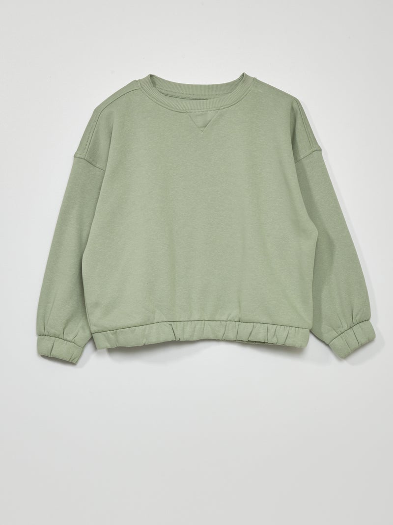 Sudadera de chándal con cuello redondo  - Unisex verde gris - Kiabi