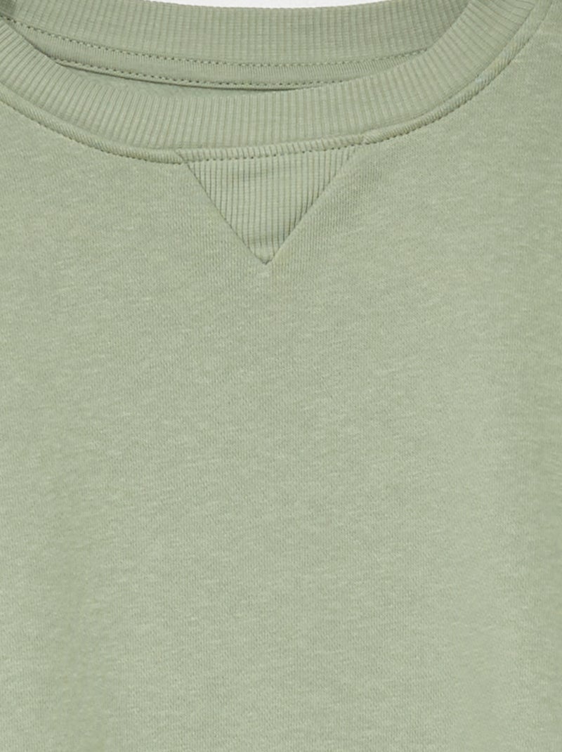 Sudadera de chándal con cuello redondo  - Unisex verde gris - Kiabi
