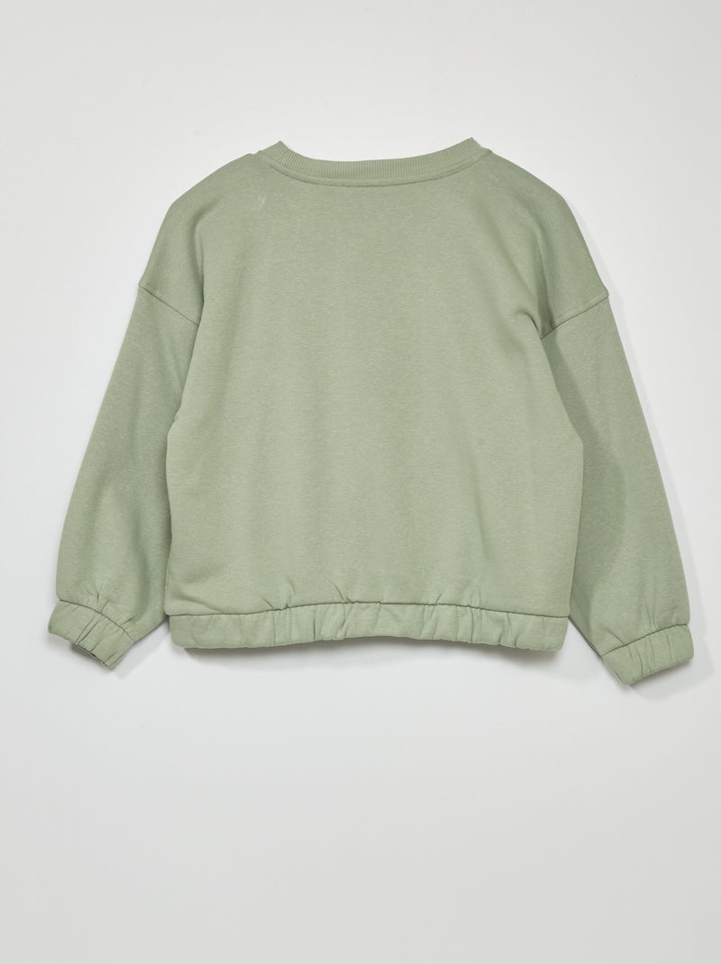 Sudadera de chándal con cuello redondo  - Unisex verde gris - Kiabi