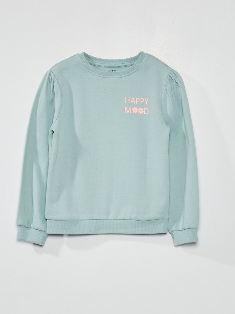 Sudadera de chándal con cuello redondo AZUL - Kiabi