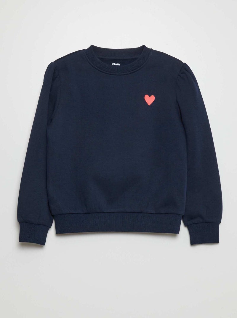 Sudadera de chándal con cuello redondo AZUL - Kiabi