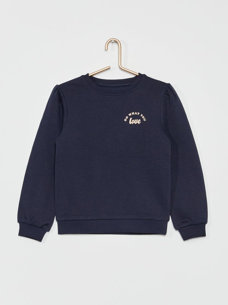 Sudadera de chándal con cuello redondo AZUL - Kiabi