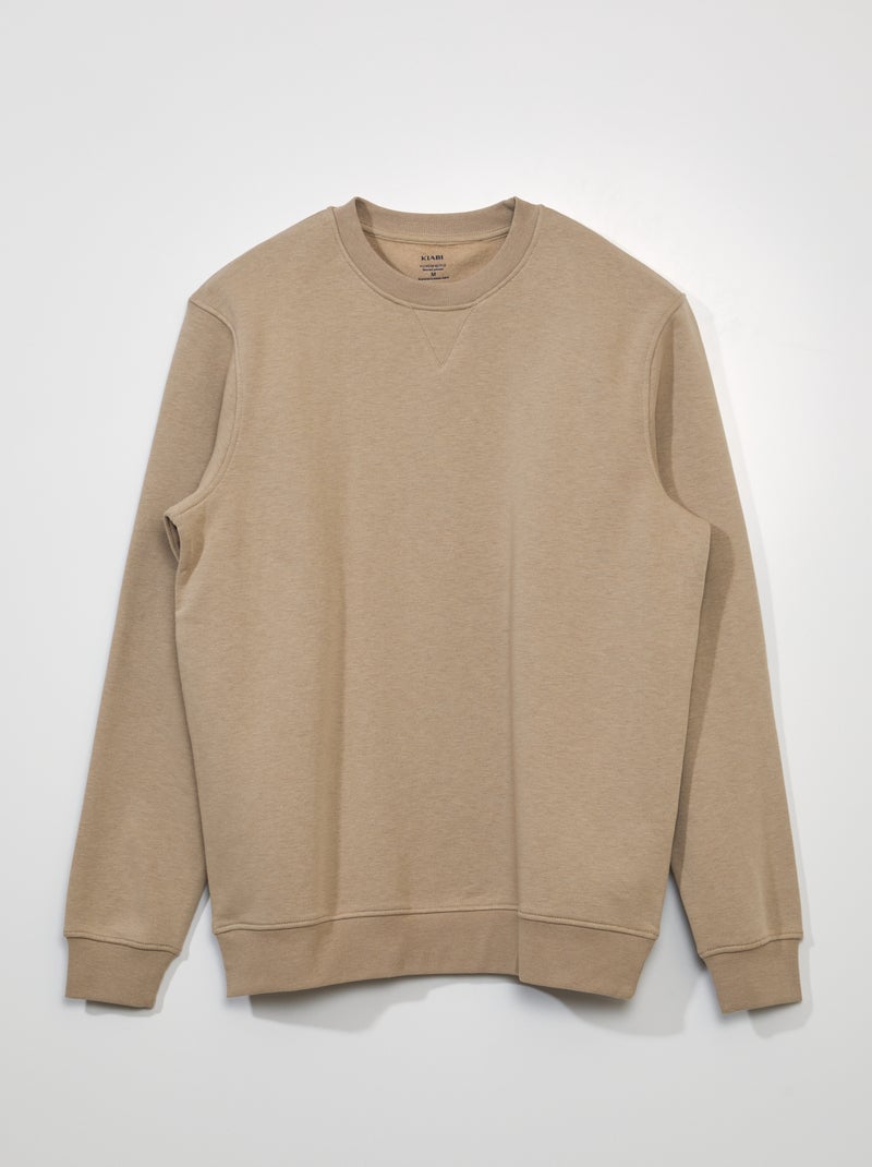 Sudadera de chándal con cuello redondo BEIGE - Kiabi