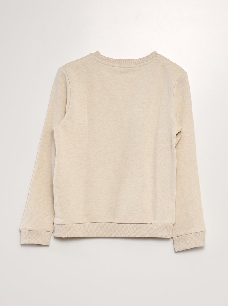 Sudadera de chándal con cuello redondo BEIGE - Kiabi