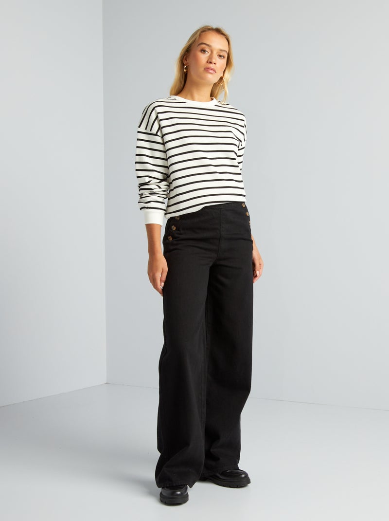 Sudadera de chándal con cuello redondo BLANCO - Kiabi