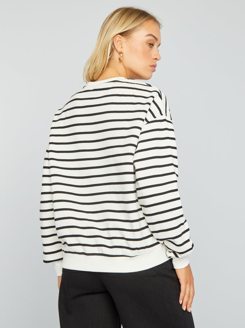 Sudadera de chándal con cuello redondo BLANCO - Kiabi