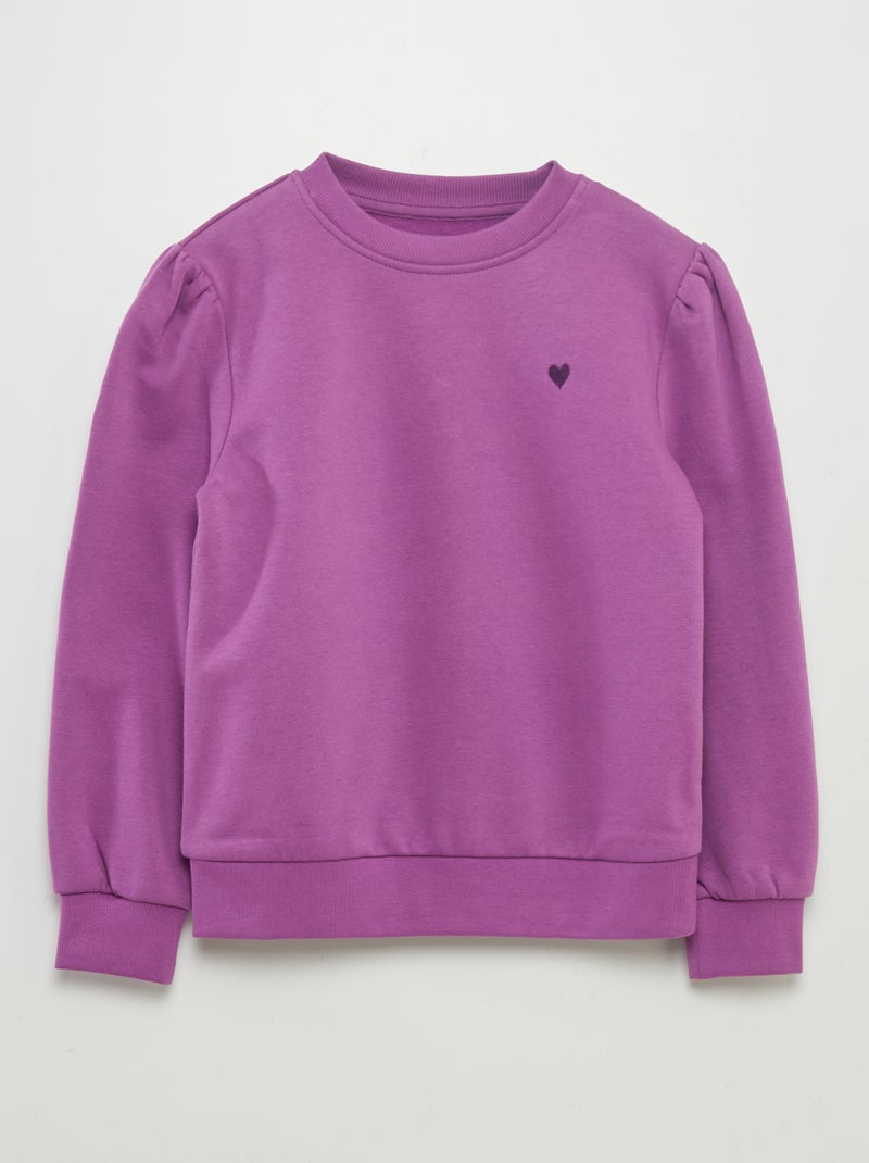 Sudadera de chándal con cuello redondo PURPURA - Kiabi