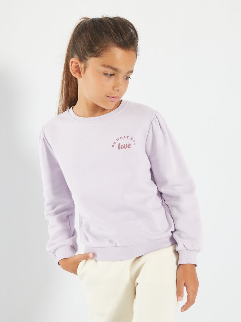 Sudadera de chándal con cuello redondo PURPURA - Kiabi