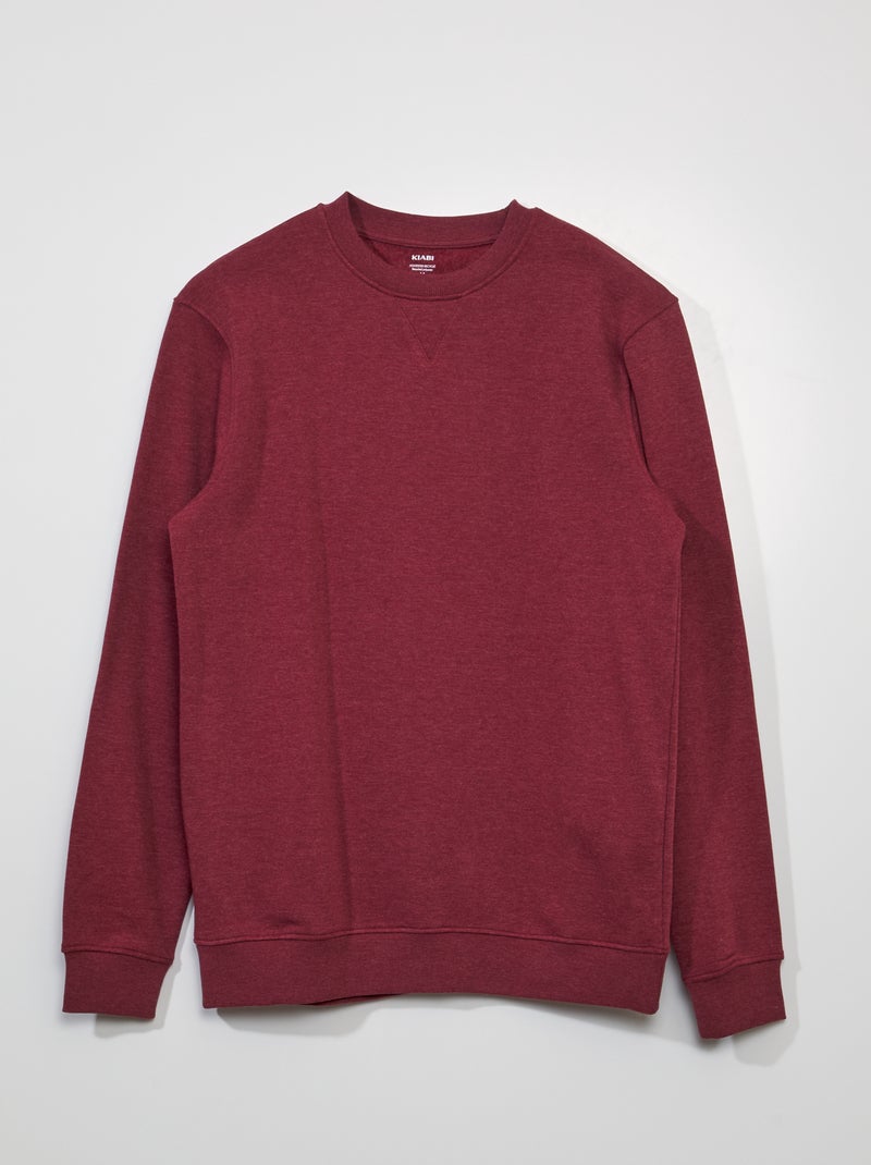 Sudadera de chándal con cuello redondo ROJO - Kiabi