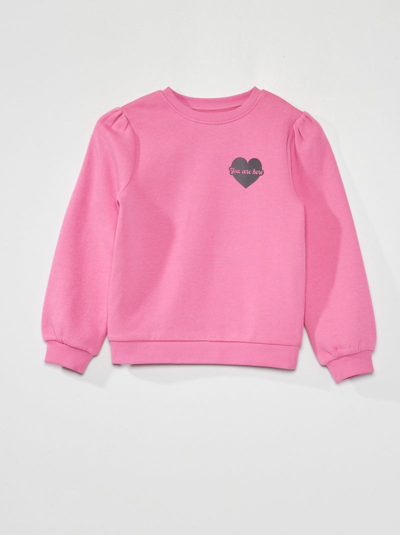 Sudadera de chándal con cuello redondo ROSA - Kiabi