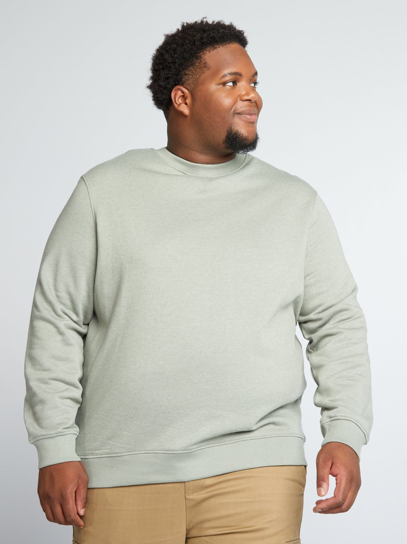 Sudadera de chándal con cuello redondo VERDE - Kiabi