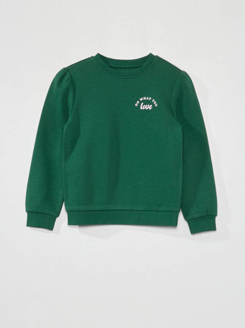 Sudadera de chándal con cuello redondo VERDE - Kiabi