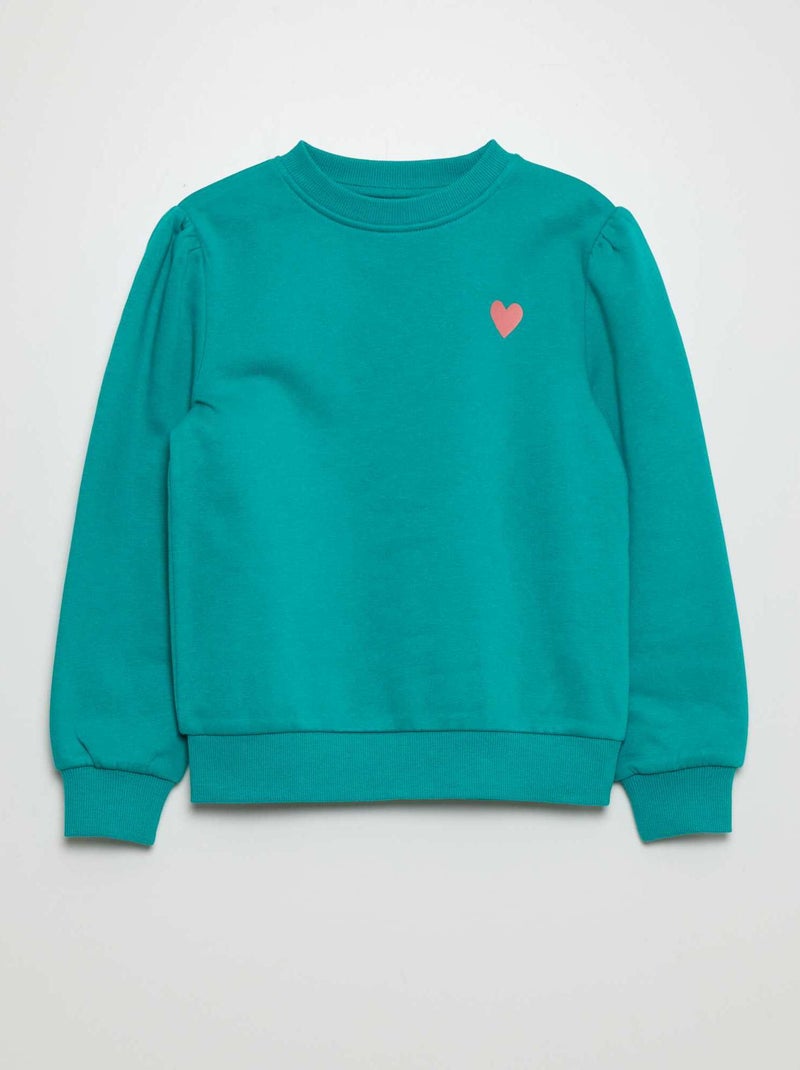 Sudadera de chándal con cuello redondo VERDE - Kiabi