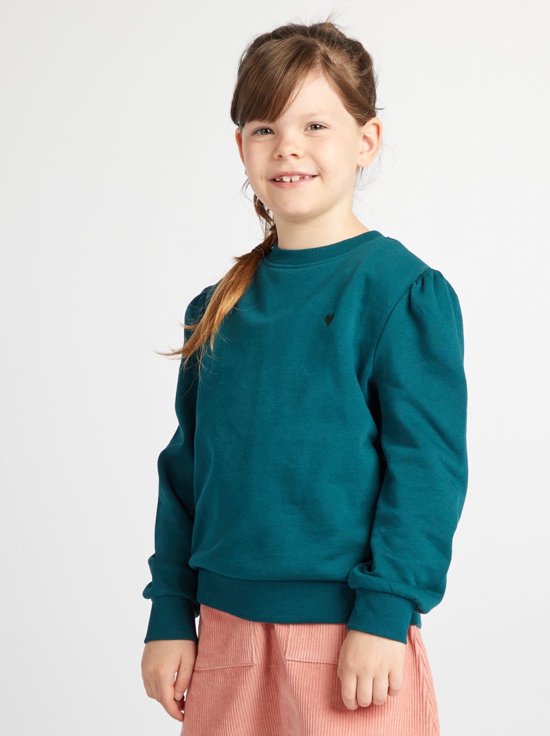 Sudadera de chándal con cuello redondo VERDE - Kiabi