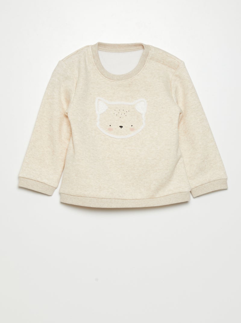 Sudadera de chándal con detalle  - Siempre más suavidad BEIGE - Kiabi