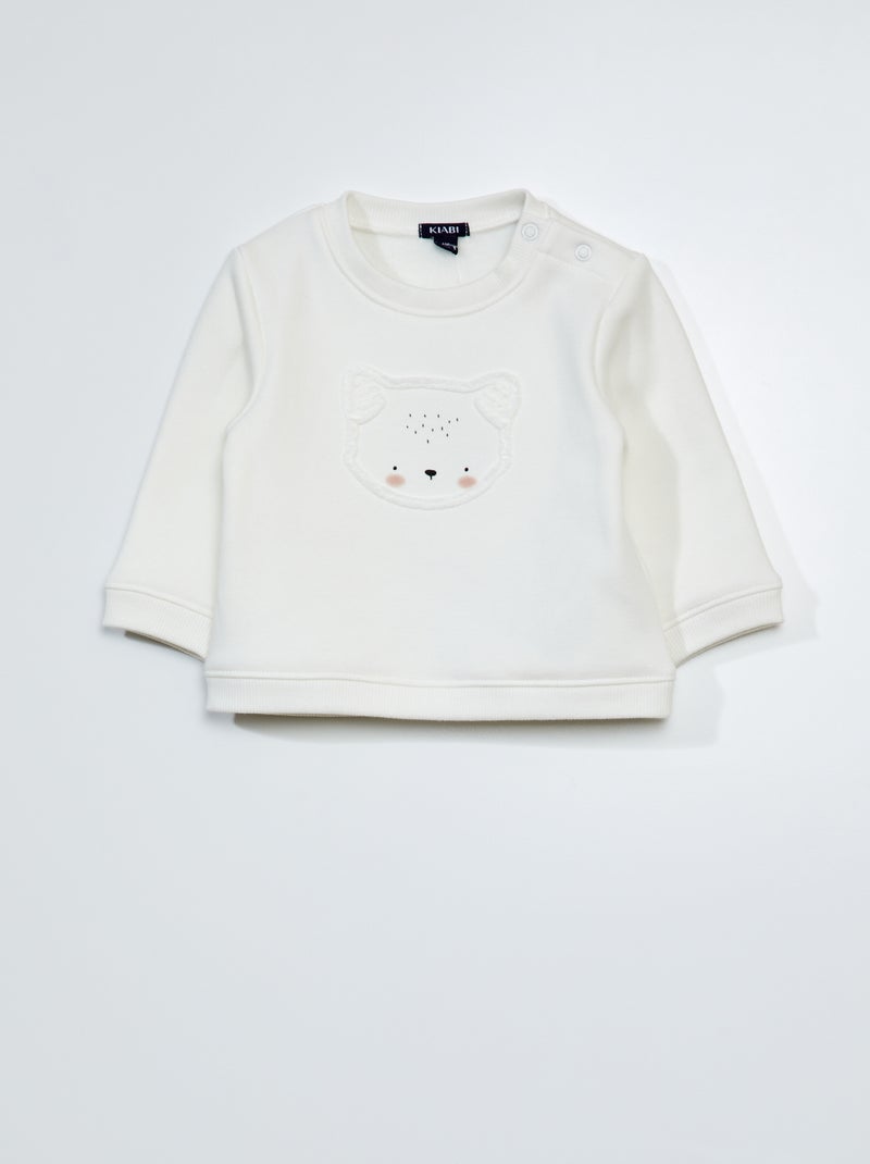 Sudadera de chándal con detalle  - Siempre más suavidad BLANCO - Kiabi