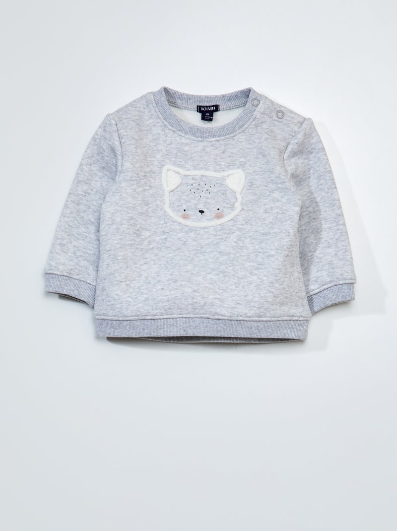 Sudadera de chándal con detalle  - Siempre más suavidad GRIS - Kiabi