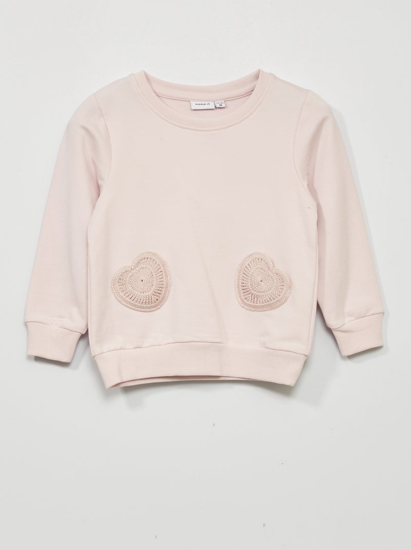 Sudadera de chándal con detalles de croché PURPURA - Kiabi