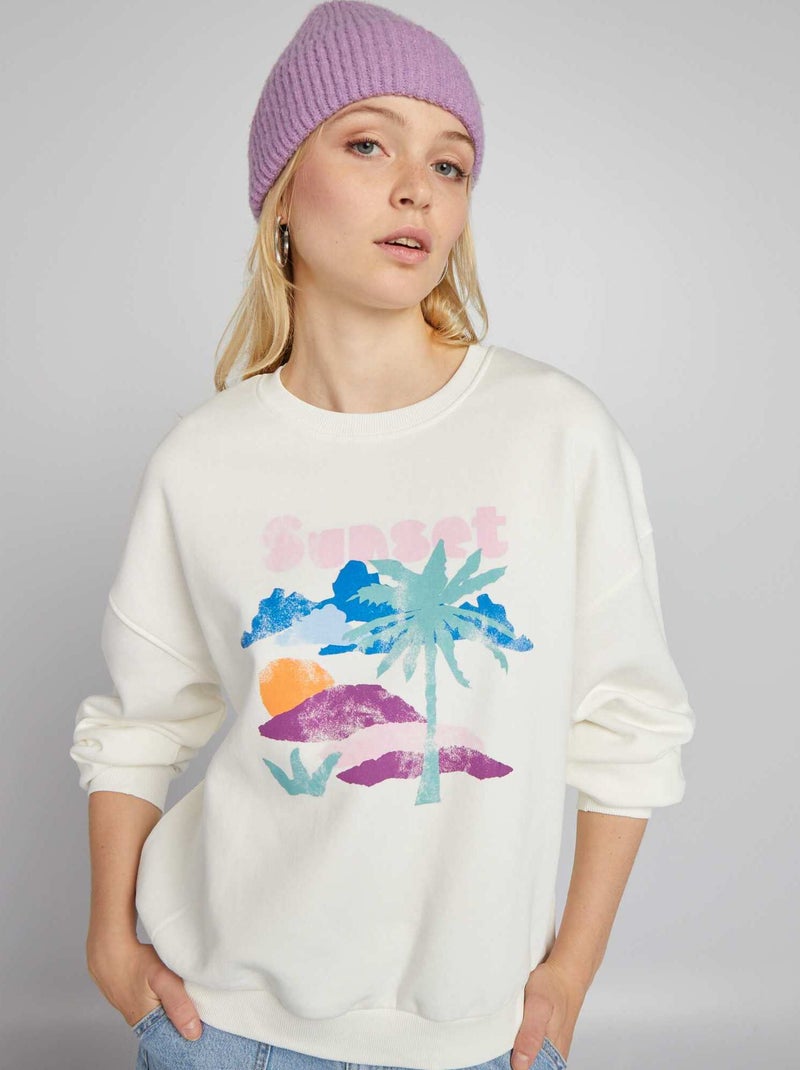 Sudadera de chándal con estampado BLANCO - Kiabi