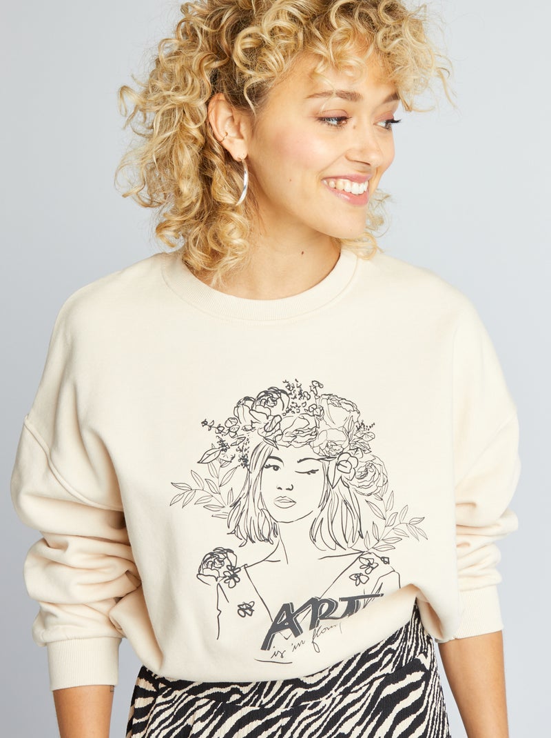 Sudadera de chándal con estampado BLANCO - Kiabi