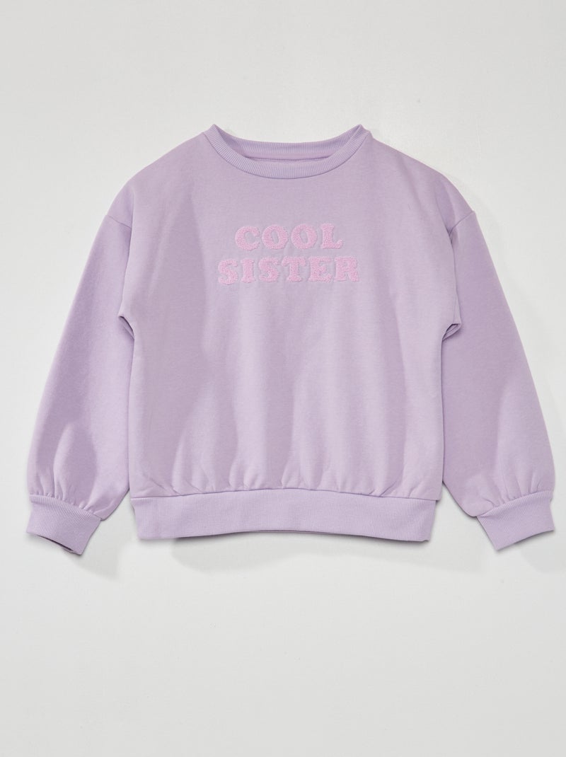 Sudadera de chándal con estampado de punto de felpa PURPURA - Kiabi
