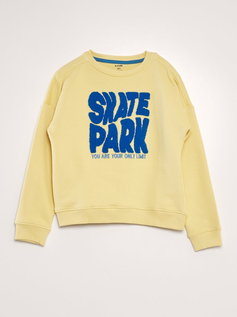 Sudadera de chándal con estampado de rizo AMARILLO - Kiabi