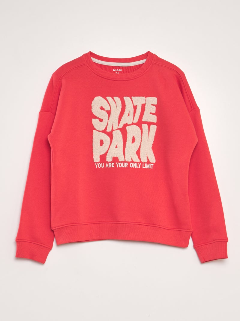 Sudadera de chándal con estampado de rizo ROJO - Kiabi